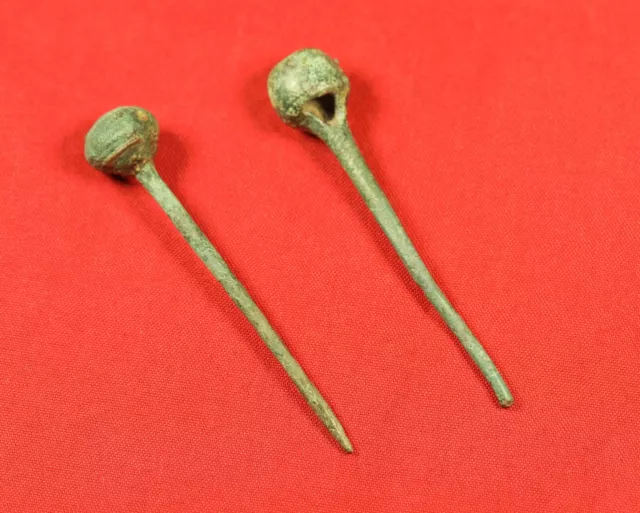 A Pair of Ancient Roman Bronze Hairpins 2. Century