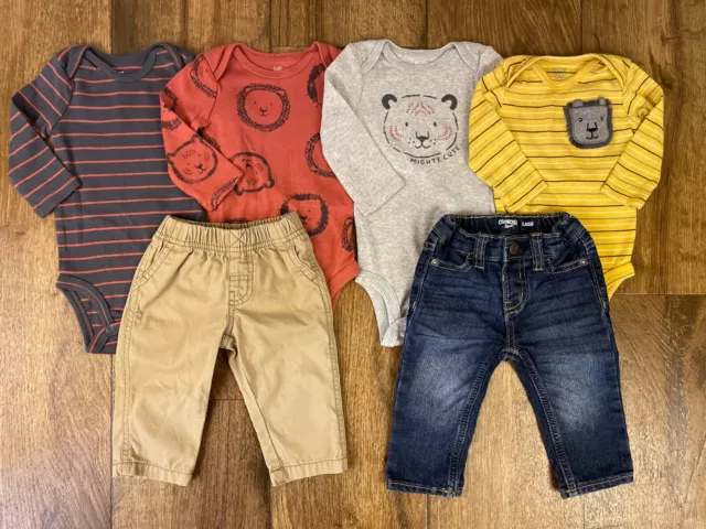 Carters Baby Boy 6 Month Clothes Shirts Bodysuits Jeans Pants Fall Winter Lot