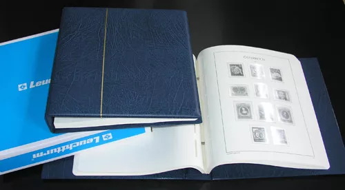 LEUCHTTURM SF Vordruckalbum Österreich 1970-1989 im blauen Drehstabbinder NEU!