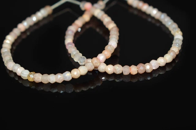 Beautiful Coted Shining Pearl Faceted Rondelle Gemstone 5.5"Beads Jewelry making
