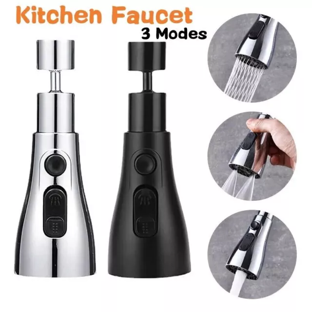 Kitchen Sink Sprayer Head Nozzle Faucet Water Tap Aerator Universal 3 Mode 360° 2