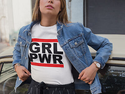 Da Donna Moda Organico T-shirt GRL PWR Estate Spice Girls ispirato Girl Power
