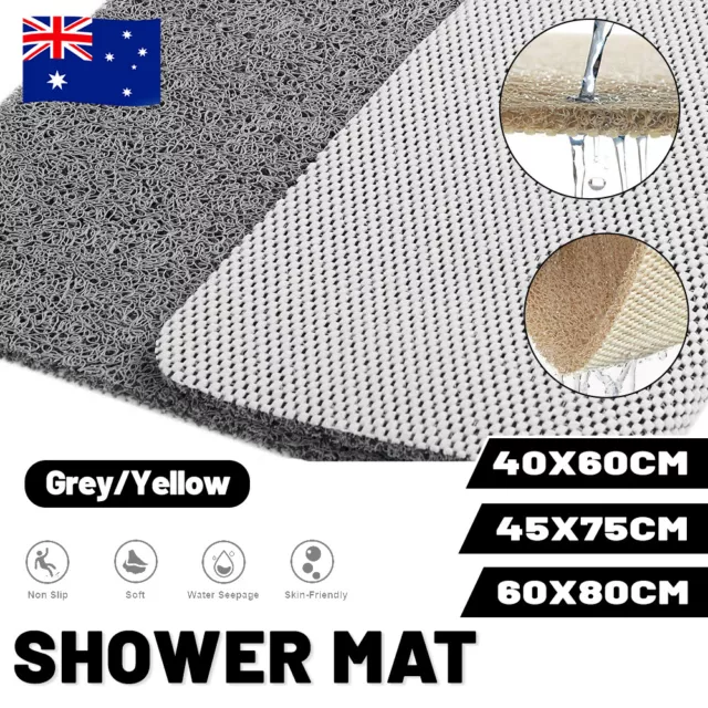 AU Shower Rug Anti Slip Loofah Bathroom Bath Mat Carpet Water Drains Non Slip