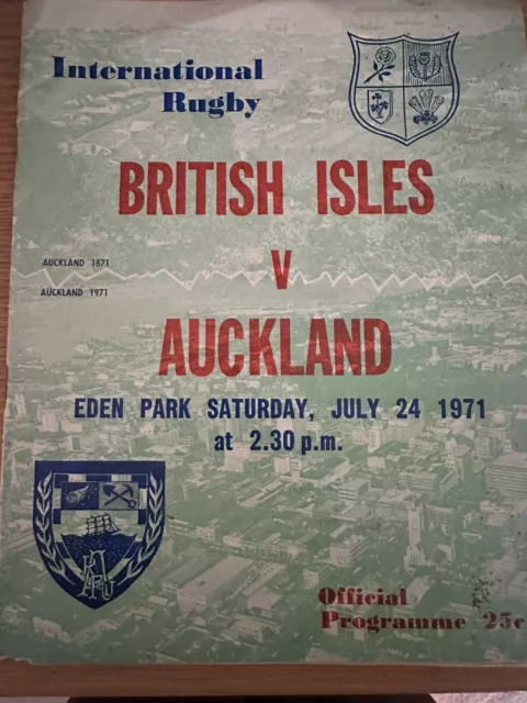 1971 British Lions Rugby Programme: v Auckland