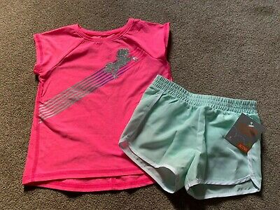 NWT Jumping Beans Little Girls Active Pink Unicorn Top & Mint Shorts - Size 4