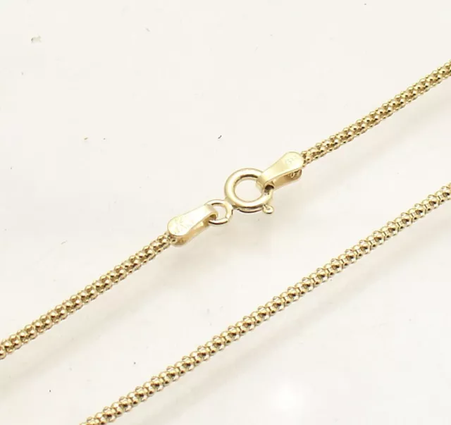 Technibond Popcorn Coreana Chain Necklace 14K Yellow Gold Plated 925 Silver
