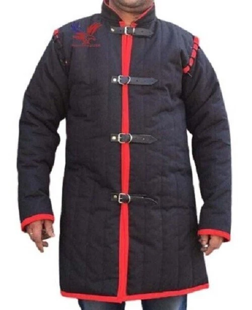 Black color gambeson LARP Padded Gambeson Long Sleeves