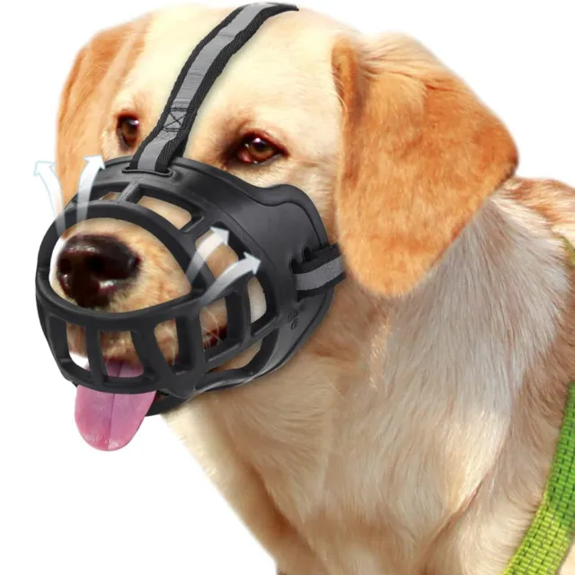 Adjustable Dog Muzzle Basket Muzzle Pet Anti Biting Chewing Cage Muzzle 6 Sizes 2