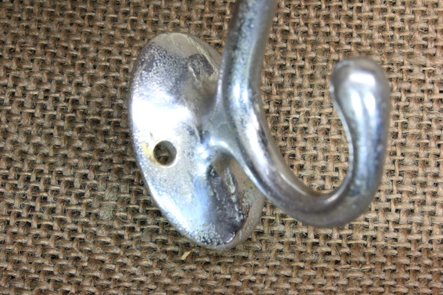 Old Hook Hanger Vintage Coat Bath Room Robe Matches Razor Strop Chrome Brass 4