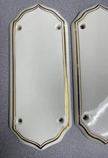 Antique Vintage Porcelain Door Push Finger Plates 2