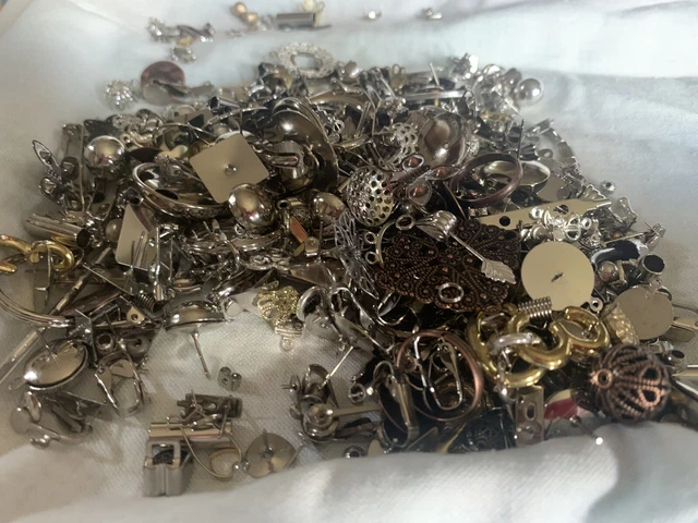 Suministros de fabricación de joyas a granel hallazgos todos los metales 500 + piezas (stock nuevo antiguo)