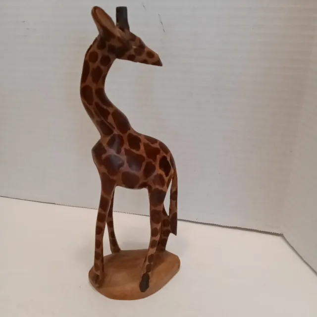 Small Hand Carved Wooden Giraffe 8 Inches Tall