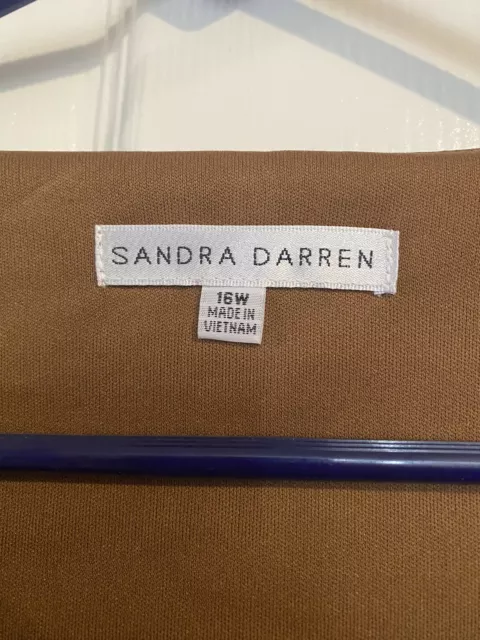 NWT Sandra Darren Sandra Darren sleeveless fit-and-flare dress 16W beige caramel 3
