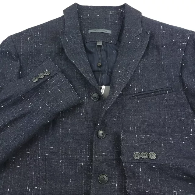 $1498 John Varvatos Collection Raw Edge Blazer Jacket Mens (EUR 50) US 40R Blue