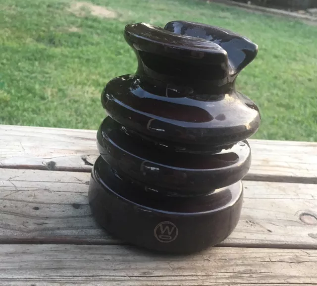 Vintage Saddleback Brown Porcelain Ceramic Insulator