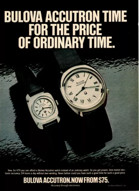 1976 Accutron Bulova Watch Company Time For The Price of Ordinary Time Print Ad