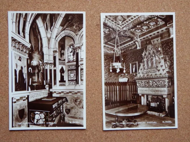 R&L Postcard: Cardiff Castle, Chapel & Dining Room, Real Photo