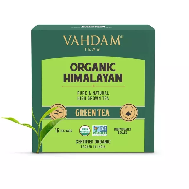 VAHDAM Bolsas orgánicas de té verde del Himalaya 15 TBAGS Envío gratis a...