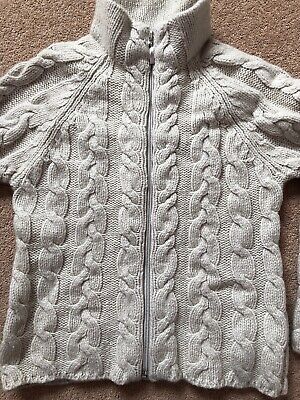 Girls Beige Zip Cable Wool Cardigan by Childrens Place(USA)Size 10/12 132-150Cm