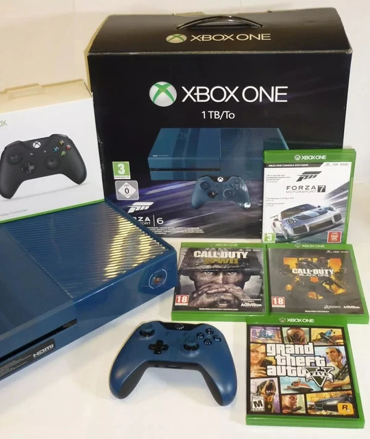 BLUE XBOX ONE 1TB Limited Forza Edition Video Game Console Boxed