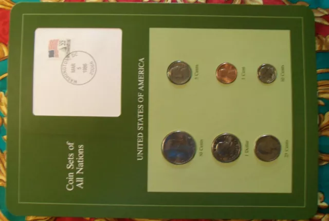Coin Sets of All Nations United States All 1986 UNC but 1 dollar 1979 w/card