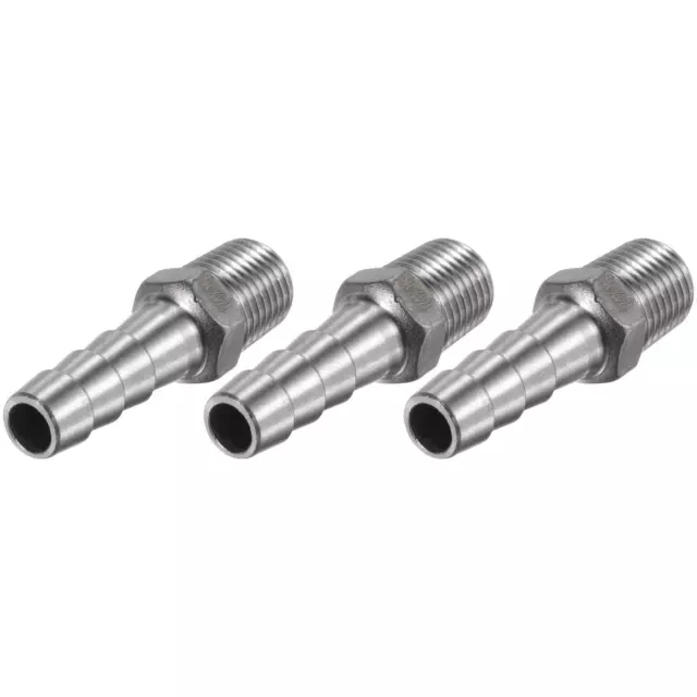 Manguera Espiga Montaje 10mm OD X 1/4PT Macho Rosca Recto Tubo Conector, 3uds