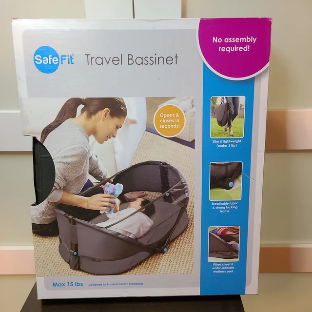 SafeFit Portable Home and Travel Bassinet Lightweight Max 15 Lbs