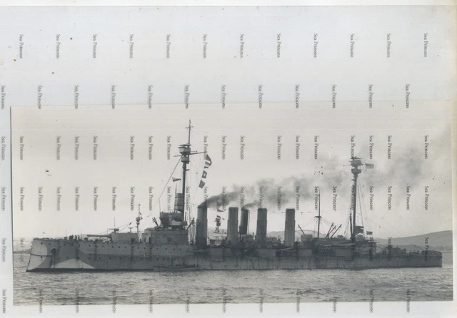 ROYAL NAVY PHOTO HMS warrior armoured cruiser 19156 blt pembroke dock