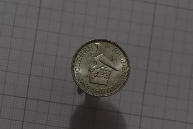 🧭 🇿🇼 Southern Rhodesia Shilling 1941 Scarce High Grade B63 #Z4677