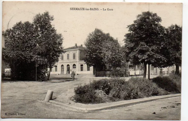 SERMAIZE LES BAINS - Marne - CPA 51 - la gare - vue exterieure