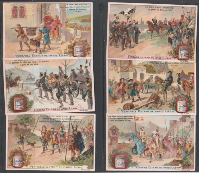 LIEBIG CARDS Liebig 1901 The Rhine in History (S682) - complete set