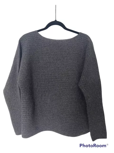 Vince Women's Dark Gray Sweater Wool Cashmere Blend Boat Neck XS