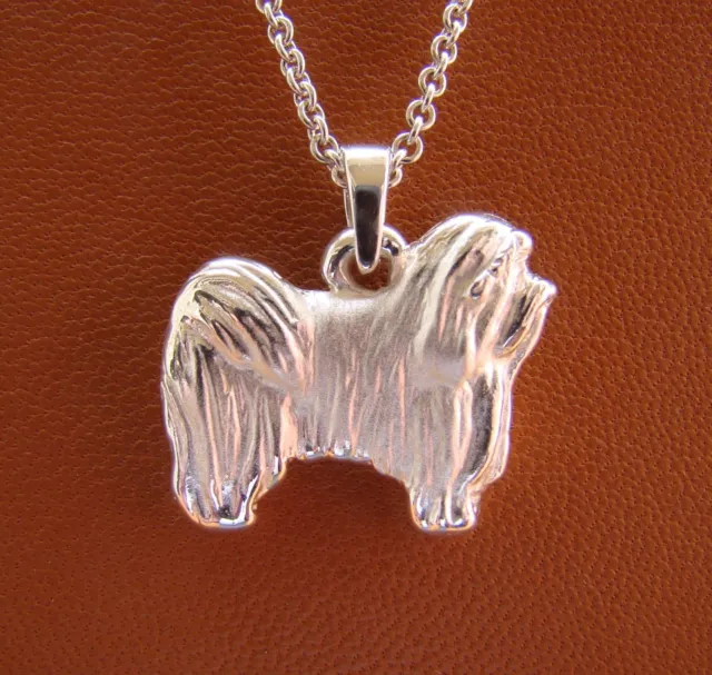 Small Sterling Silver Havanese Standing Study Pendant