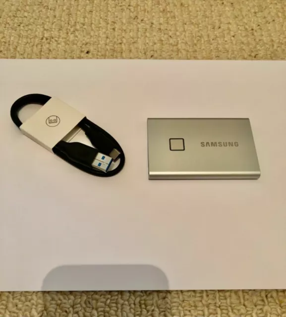 ❤️ Brandneu Samsung Tragbare SSD T7 2TB Touch Solid State Laufwerk Silber USB 3.2