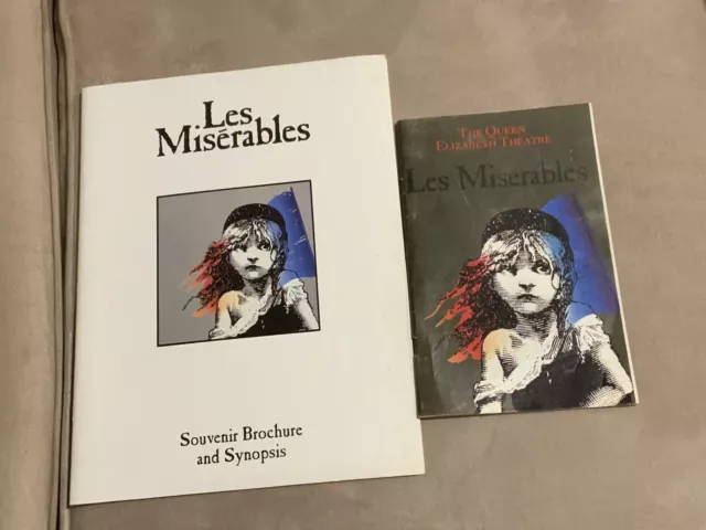 Les Miserables Souvenir Brochure and Synopsis 1989 Plus Cast Change Information