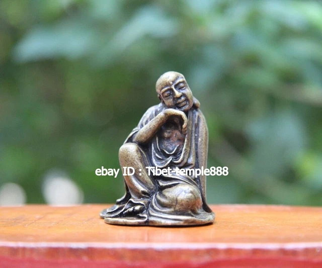 Chinese pure bronze eighteen arhats arahant fakir monk contemplate Buddha Statue