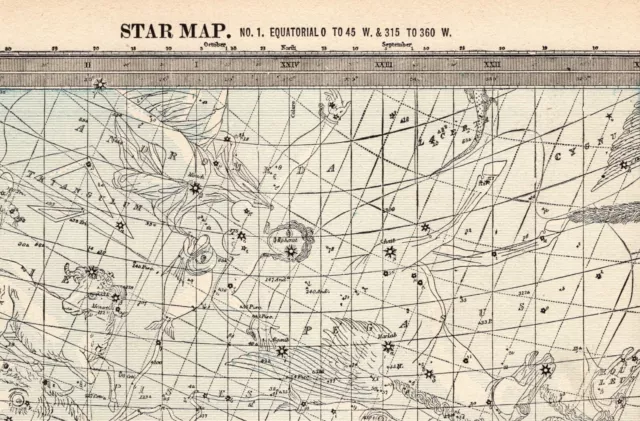 1894 Antique Star Map Constellation Map Antique Astronomy Zodiac Print  1149 3