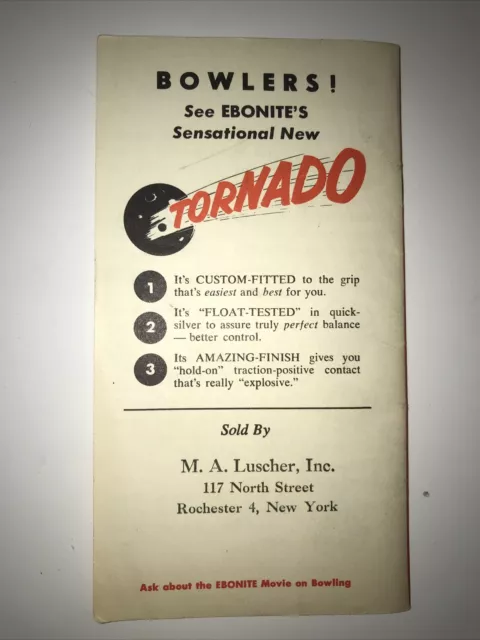 Better Bowling Ebonite Tornado Ball Advertising Booklet 1956 TH1010 2