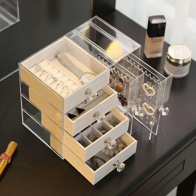 Earrings Necklaces Jewelry Storage Box Transparent Large Capacity Jewelry Sh BA