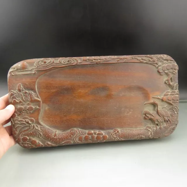 China, wood, collectibles, manual, The pine tree, the crane,  Ink Stones M365