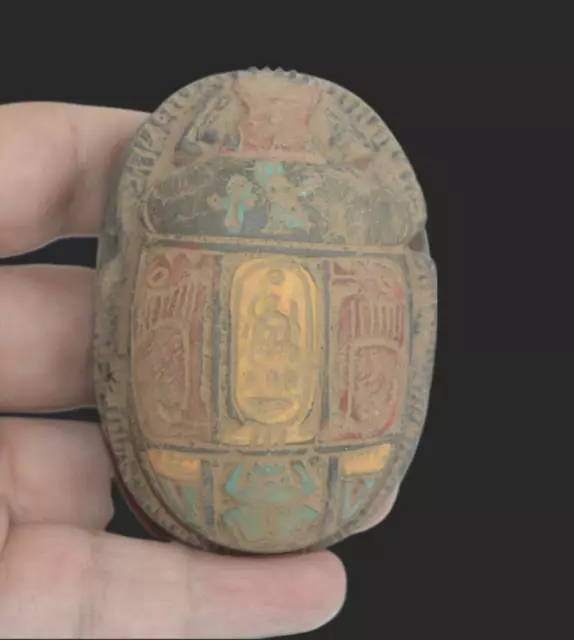 RARE ANCIENT EGYPTIAN ANTIQUE SCARAB Carved Stone