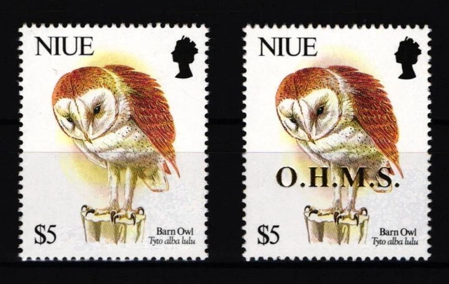 Niue 789 und Dienstmarke 27 postfrisch Eulen #JH164