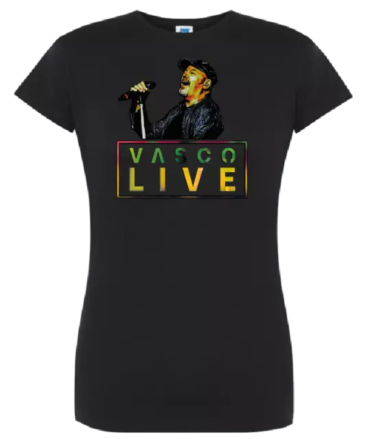 T-Shirt Vasco Rossi " Vasco Live " Donna T Shirt  Musica Rock - 100% Cotone