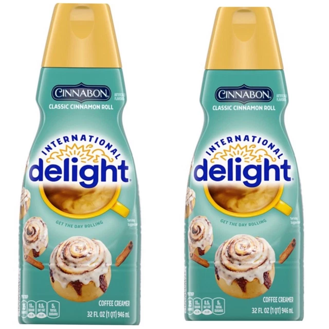 INTERNATIONAL DELIGHT CINNABON Cinnamon Roll Coffee Creamer, liquid, 2