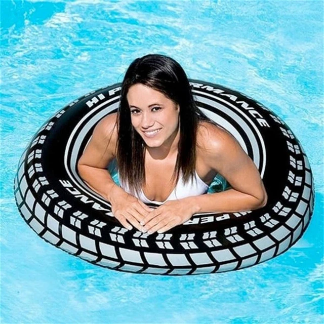 TYRE INFLATABLE KIDS Adults Swim Ring Beach Swimming Pool Float - Main Image