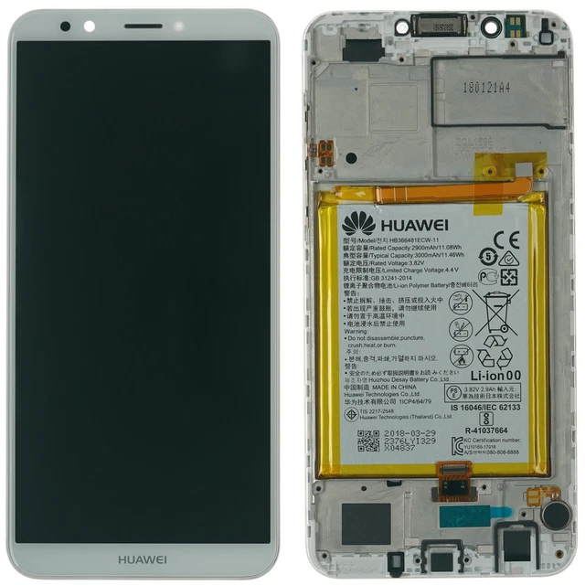 Huawei Y7 2018 LCD Écran Tactile Numériseur Verre + Cadre Blanc