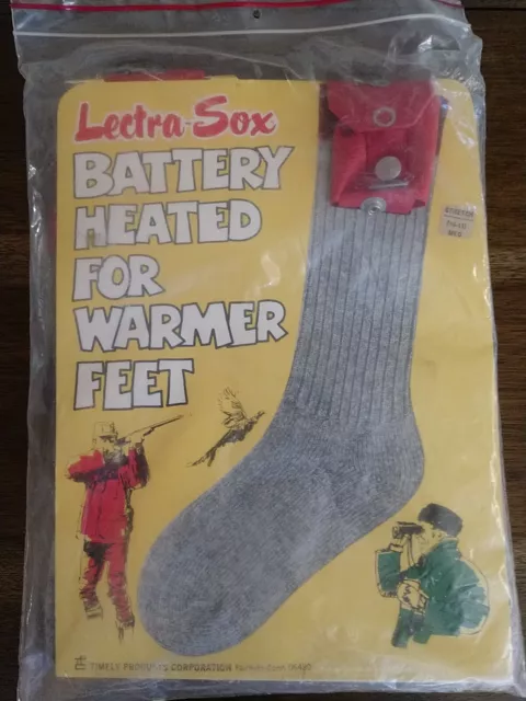 Vintage Lectra Sox Size Medium 10-11 Battery Heated Socks New.