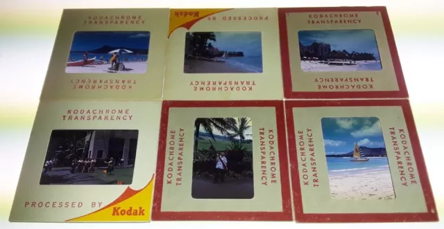 **GIANT MATCHLOCK?** 6 BEAUTIFUL HAWAII 1959 KODACHROME 35mm SLIDES RED BORDER! 2