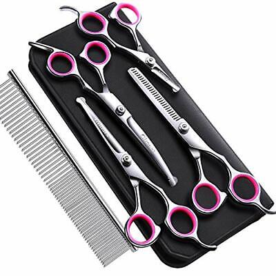 4CR Stainless Steel Safety Round Tip 6 in 1 Dog Grooming Scissors Dogs Cats