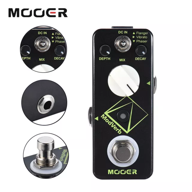 MOOER ModVerb Reverb Modulation Guitar Effect Pedal Flanger / Vibrato / Phaser